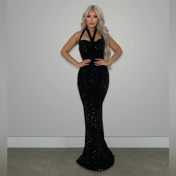 The Villain Black Sequined Dress by Alglist - Picture 3 of 8